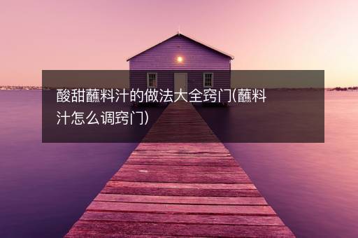酸甜蘸料汁的做法大全窍门(蘸料汁怎么调窍门)
