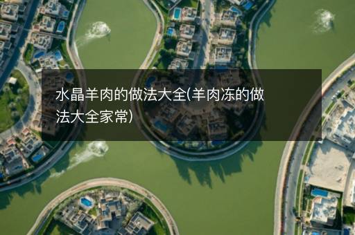 水晶羊肉的做法大全(羊肉冻的做法大全家常)