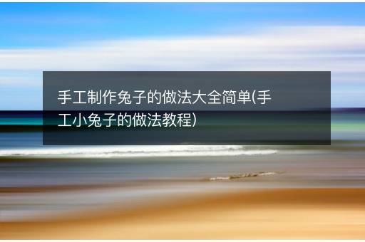 手工制作兔子的做法大全简单(手工小兔子的做法教程)