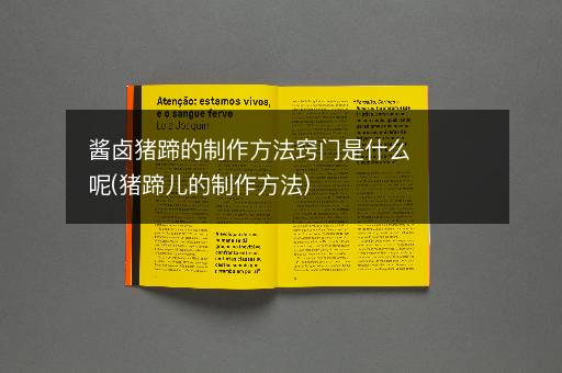 酱卤猪蹄的制作方法窍门是什么呢(猪蹄儿的制作方法)
